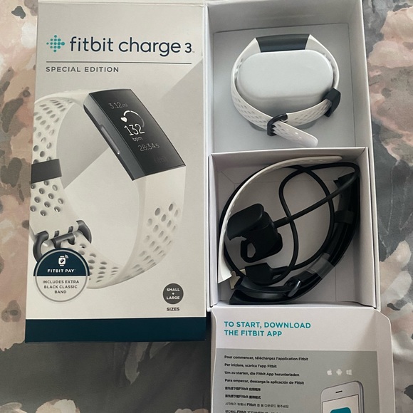 Limited edition white & black Fitbit charge 3